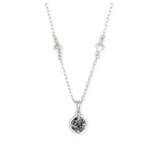 Kendra Scott Nola Silver‎ Pendant Necklace in Platinum Drusy